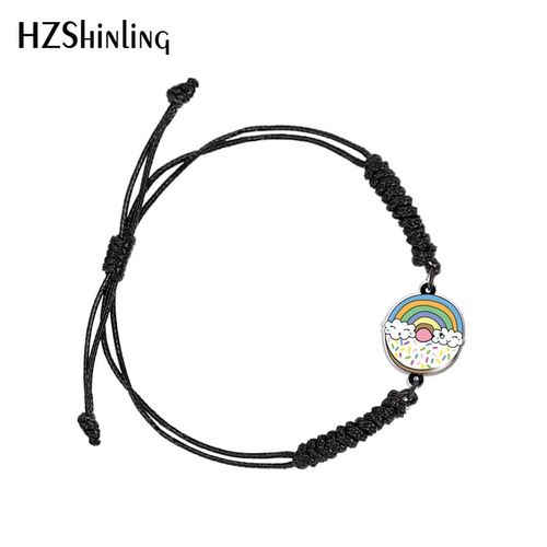 Bracelet Tressé En Acrylique Pour Femmes, Animal, Panda, Hamster, Donut, Corde Ajustable, Chaîne En Résine Acrylique Époxy, Bijoux À La Mode