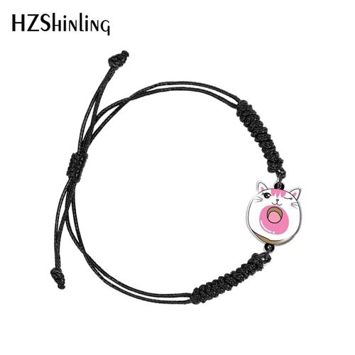 Bracelet Tressé En Acrylique Pour Femmes, Animal, Panda, Hamster, Donut, Corde Ajustable, Chaîne En Résine Acrylique Époxy, Bijoux À La Mode