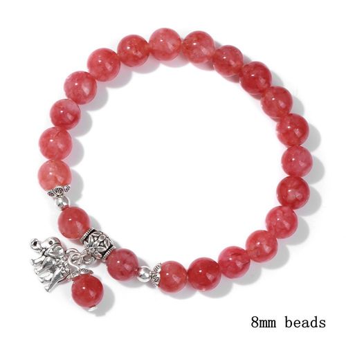 Bracelet En Pierre Naturelle Pour Femme, Pendentif Éléphant, Bracelet De Guérison, Perles De Cristal, Bijoux Féminins, Fête De Yoga, Mode
