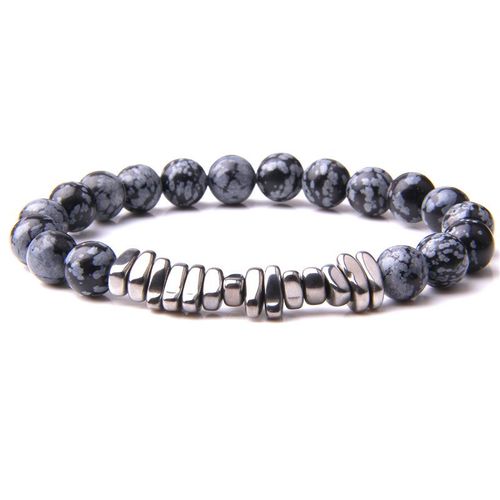 Bracelets En Hématite Naturelle Pour Hommes Et Femmes, Perles En Pierre Noire, Pas De Gravier Magnétique, Mode 2023
