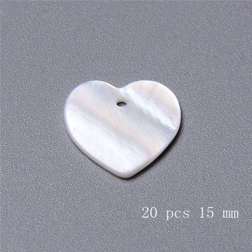 Pendentif Nacre En Forme De C¿Ur 12-20mm, Coquille Blanche Naturelle, Perles Lisses Pour La Fabrication De Bijoux Pour Femmes, Collier Cadeau