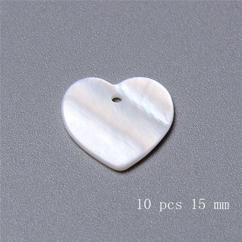 Pendentif Nacre En Forme De C¿Ur 12-20mm, Coquille Blanche Naturelle, Perles Lisses Pour La Fabrication De Bijoux Pour Femmes, Collier Cadeau