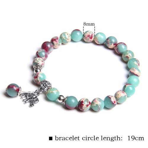 Bracelet En Pierre Naturelle Pour Femme, Pendentif Éléphant, Bracelet De Guérison, Perles De Cristal, Bijoux Féminins, Fête De Yoga, Mode