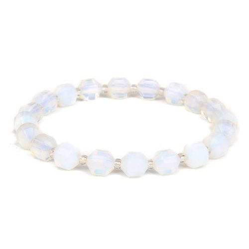 Bracelets En Pierre Naturelle À Facettes, Perles D'espacement, Fraise, Quartz, Aigue-Marine, Pour Femmes Et Hommes, Chaîne Élastique, Bijoux