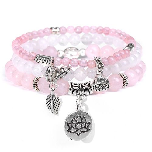 Ensemble De Bracelets À Breloques En Pierre D'aventurine Verte Pour Hommes Et Femmes, Cuir Chevelu En Agates Naturelles, Ensembles De Bracelets À Breloques De Fleurs, Cadeau D'accessoires, 3 Pièces Pa