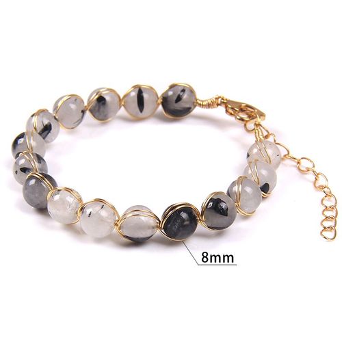 Bracelet Tourmaline Pastèque Rouge Pour Femmes, Cadeau De Nouvel An, Reiki, Amour, Boucle De C¿Ur, Chaîne Couleur Or Pour Filles
