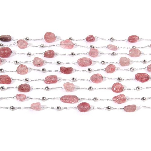Chaîne En Acier Inoxydable, Améthystes, Quartz, Irrégulier, Fabrication De Bijoux, Collier