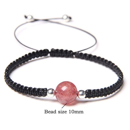 Bracelet Tourmaline Pastèque Rouge Pour Femmes, Cadeau De Nouvel An, Reiki, Amour, Boucle De C¿Ur, Chaîne Couleur Or Pour Filles