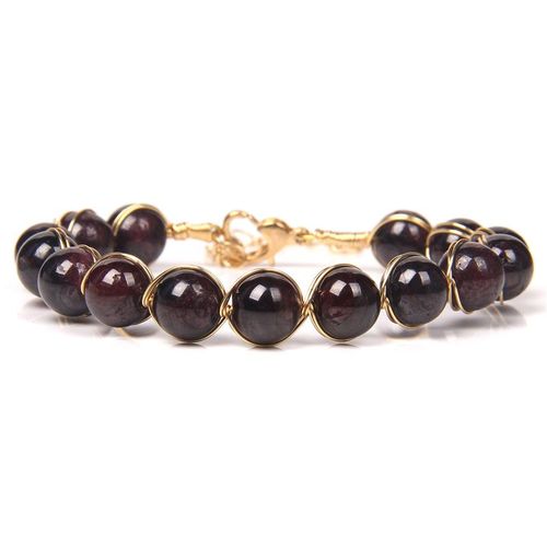 Bracelet Tourmaline Pastèque Rouge Pour Femmes, Cadeau De Nouvel An, Reiki, Amour, Boucle De C¿Ur, Chaîne Couleur Or Pour Filles