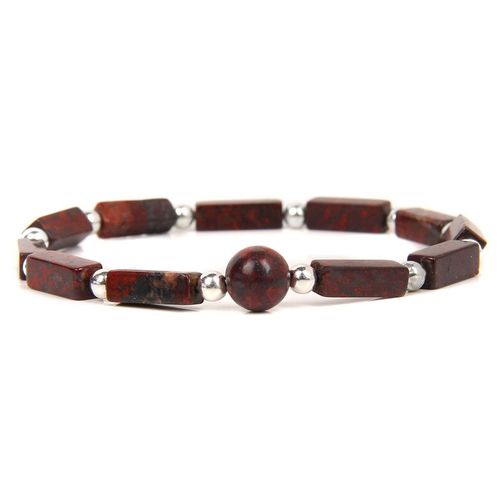 Bracelets À Breloques En Améthyste Naturelle Pour Femmes, Perles De Couleur Argent, Rectangulaires, Bijoux De Prière Et De Méditation, Extensibles