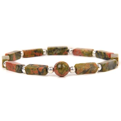 Bracelets À Breloques En Améthyste Naturelle Pour Femmes, Perles De Couleur Argent, Rectangulaires, Bijoux De Prière Et De Méditation, Extensibles
