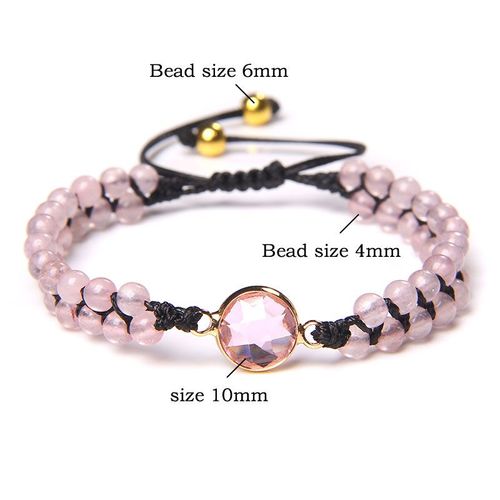 Bracelet Perlé En Pierre Naturelle, Double Couche, Taille Ajustable, Corde Tressée, Amazonite, Bijoux De Guérison, Cadeau Pour Femmes, Reiki
