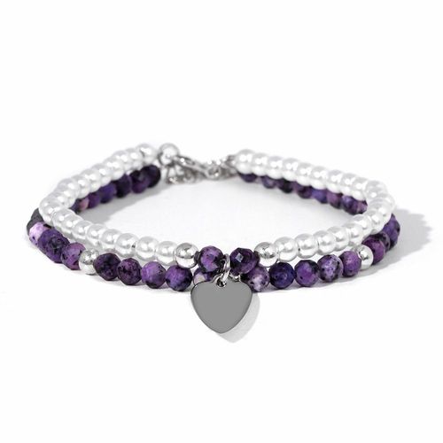 Bracelets En Pierre Naturelle Double Couche, Petites Perles Blanches, Pendentif C¿Ur, Élégants, Simples, Pour Femmes