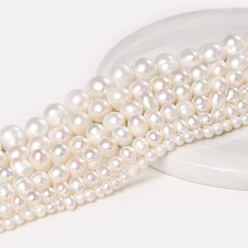 Perles Naturelles De Pomme De Terre 3-9mm, Haute Brillance, Perles De Brin D'eau Douce Blanches Pour La Fabrication De Bijoux, Accessoires De Bracelets