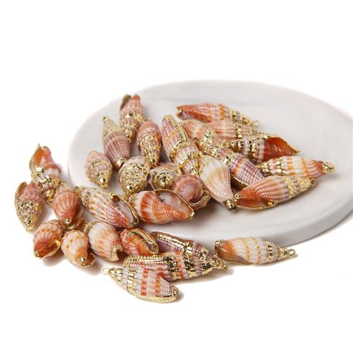 Boucles D'oreilles À Breloques En Forme De Coquillage Pour Travaux Manuels, Accessoire De Bijouterie, Collier, Conque Irrégulière Plaquée, 2 À 10 Pièces, Vente En Gros