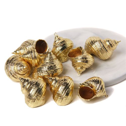Boucles D'oreilles À Breloques En Forme De Coquillage Pour Travaux Manuels, Accessoire De Bijouterie, Collier, Conque Irrégulière Plaquée, 2 À 10 Pièces, Vente En Gros