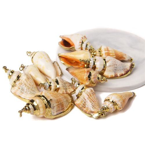 Boucles D'oreilles À Breloques En Forme De Coquillage Pour Travaux Manuels, Accessoire De Bijouterie, Collier, Conque Irrégulière Plaquée, 2 À 10 Pièces, Vente En Gros
