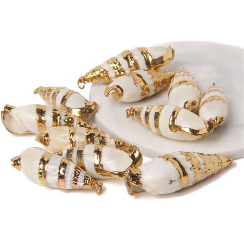 Boucles D'oreilles À Breloques En Forme De Coquillage Pour Travaux Manuels, Accessoire De Bijouterie, Collier, Conque Irrégulière Plaquée, 2 À 10 Pièces, Vente En Gros