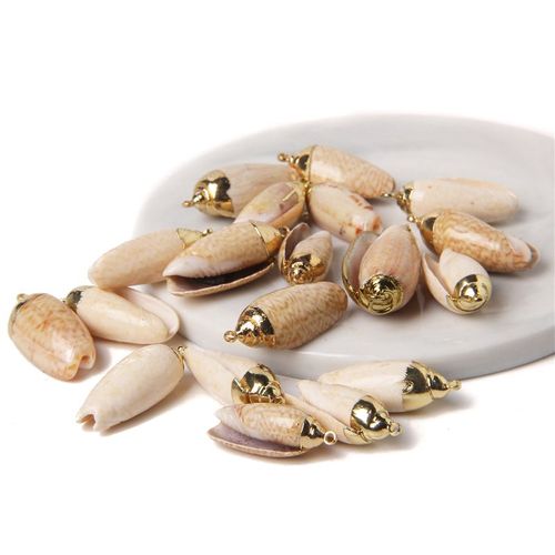 Boucles D'oreilles À Breloques En Forme De Coquillage Pour Travaux Manuels, Accessoire De Bijouterie, Collier, Conque Irrégulière Plaquée, 2 À 10 Pièces, Vente En Gros