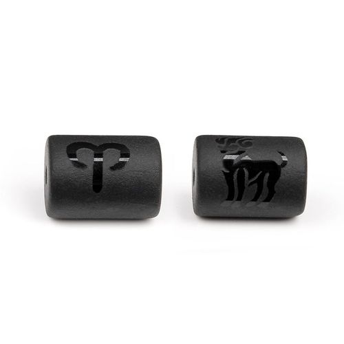 12 Breloques Du Zodiaque Constellation, Onyx Noir, Symbole Du Zodiaque, Cylindre, Perles Amples Pour Bricolage, Fabrication De Bijoux, Bracelets, Accessoires