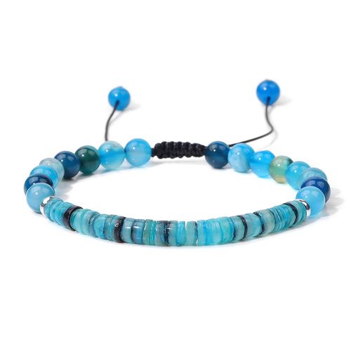 Bracelet Classique En Perles De Coquillage Colorées Pour Homme Et Femme, Bijou Tressé À La Main, En Verre Noir, À La Mode, Pour L'été
