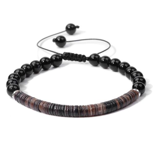 Bracelet Classique En Perles De Coquillage Colorées Pour Homme Et Femme, Bijou Tressé À La Main, En Verre Noir, À La Mode, Pour L'été