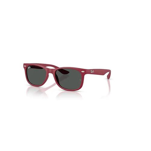 Ray-Ban New Wayfarer Kids Lunettes De Soleil Monture Caoutchouc Bordeaux Verres Gris 47-15