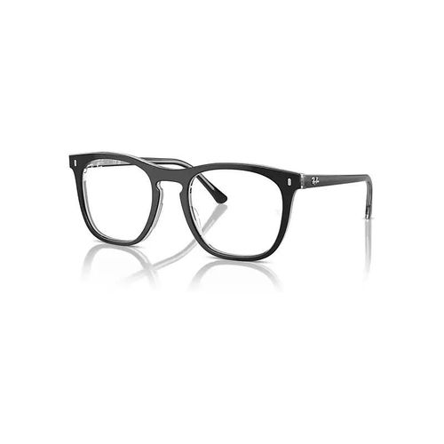 Ray-Ban Rb2210v Optics Monture Gris Foncé Sur Gris Clair Transparent Verres Incolore Polarisé 51-21