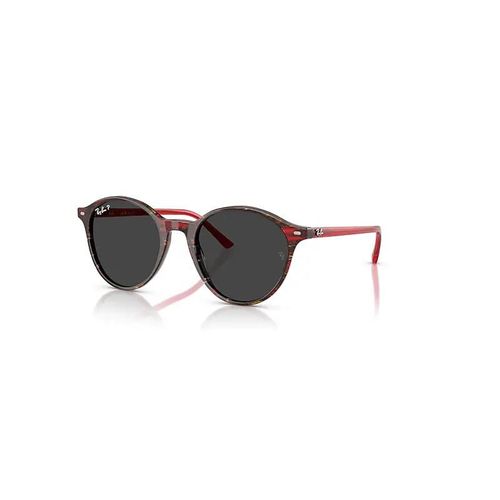 Ray-Ban Bernard Lunettes De Soleil Monture Rouge Transparent Verres Noir Polarisé 53-21