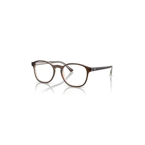 Ray-Ban Rb5417 Optics Monture Marron Sur Marron Clair Transparent Verres Incolore Polarisé 52-19