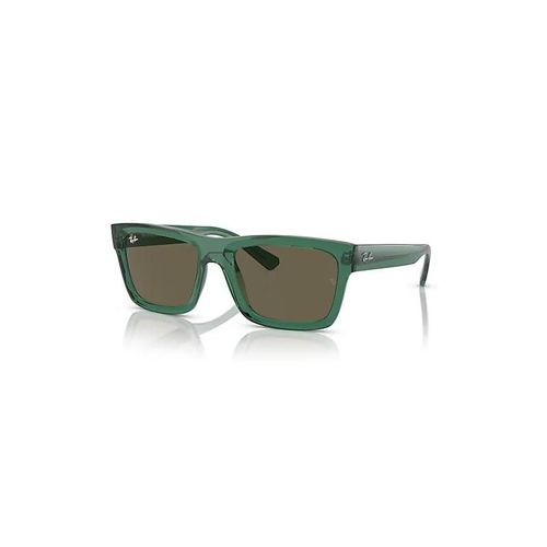 Ray-Ban Warren Bio-Based Lunettes De Soleil Monture Transparent Vert Verres Brun 57-20