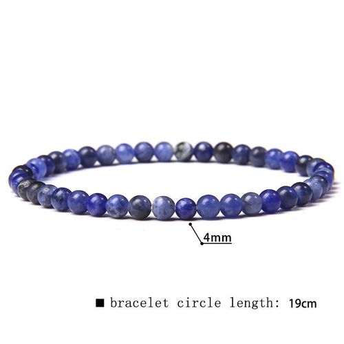 41 Sortes De Bracelets En Perles De Fluorite Naturelles De 4mm Pour Femmes, Bracelet Élastique Fait À La Main Pour Hommes, Pierre De Sodalite De Grade A, Bijoux Polis