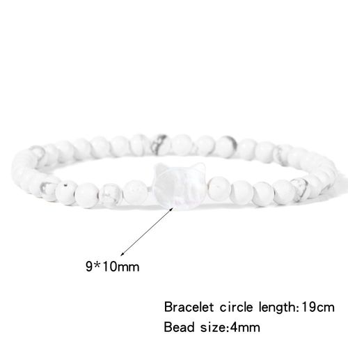 Bracelets À Breloques En Coquillage De Chat Pour Femme, Pierre Naturelle, Petits Bracelets Perlés, Ystes De L'atterrissage Mignons, Quartz Animal, Joli Cadeau
