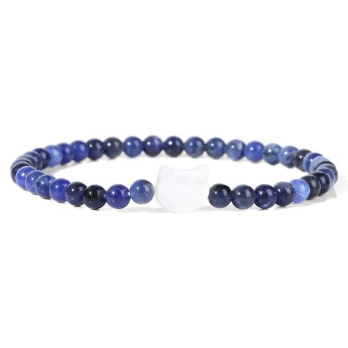 Bracelets À Breloques En Coquillage De Chat Pour Femme, Pierre Naturelle, Petits Bracelets Perlés, Ystes De L'atterrissage Mignons, Quartz Animal, Joli Cadeau