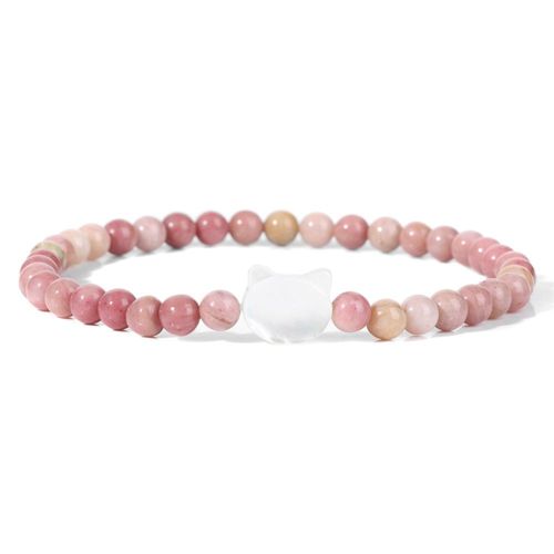 Bracelets À Breloques En Coquillage De Chat Pour Femme, Pierre Naturelle, Petits Bracelets Perlés, Ystes De L'atterrissage Mignons, Quartz Animal, Joli Cadeau