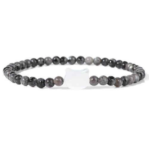 Bracelets À Breloques En Coquillage De Chat Pour Femme, Pierre Naturelle, Petits Bracelets Perlés, Ystes De L'atterrissage Mignons, Quartz Animal, Joli Cadeau