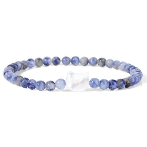 Bracelets À Breloques En Coquillage De Chat Pour Femme, Pierre Naturelle, Petits Bracelets Perlés, Ystes De L'atterrissage Mignons, Quartz Animal, Joli Cadeau