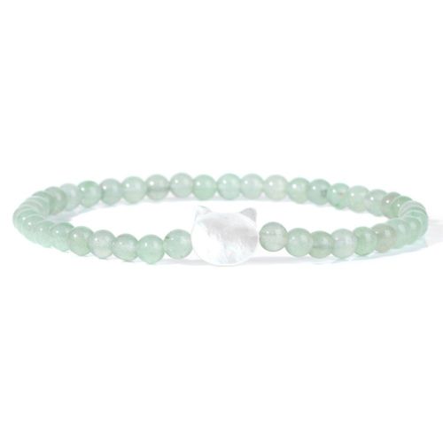 Bracelets À Breloques En Coquillage De Chat Pour Femme, Pierre Naturelle, Petits Bracelets Perlés, Ystes De L'atterrissage Mignons, Quartz Animal, Joli Cadeau