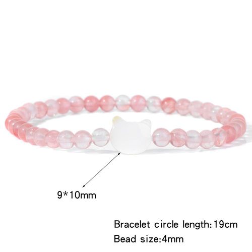 Bracelets À Breloques En Coquillage De Chat Pour Femme, Pierre Naturelle, Petits Bracelets Perlés, Ystes De L'atterrissage Mignons, Quartz Animal, Joli Cadeau