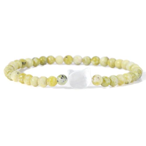 Bracelets À Breloques En Coquillage De Chat Pour Femme, Pierre Naturelle, Petits Bracelets Perlés, Ystes De L'atterrissage Mignons, Quartz Animal, Joli Cadeau