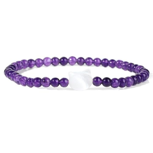 Bracelets À Breloques En Coquillage De Chat Pour Femme, Pierre Naturelle, Petits Bracelets Perlés, Ystes De L'atterrissage Mignons, Quartz Animal, Joli Cadeau