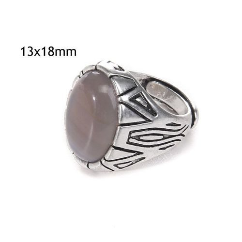 Bague Vintage En Pierre Naturelle D'aventurine, Grand Cabochon Ouvert, Ajustable, Bijoux Pour Homme Et Femme