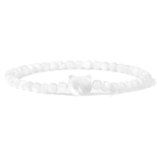 Bracelets À Breloques En Coquillage De Chat Pour Femme, Pierre Naturelle, Petits Bracelets Perlés, Ystes De L'atterrissage Mignons, Quartz Animal, Joli Cadeau
