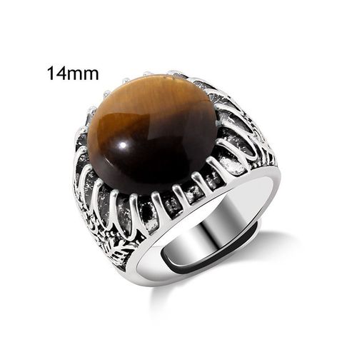 Bague Vintage En Pierre Naturelle D'aventurine, Grand Cabochon Ouvert, Ajustable, Bijoux Pour Homme Et Femme