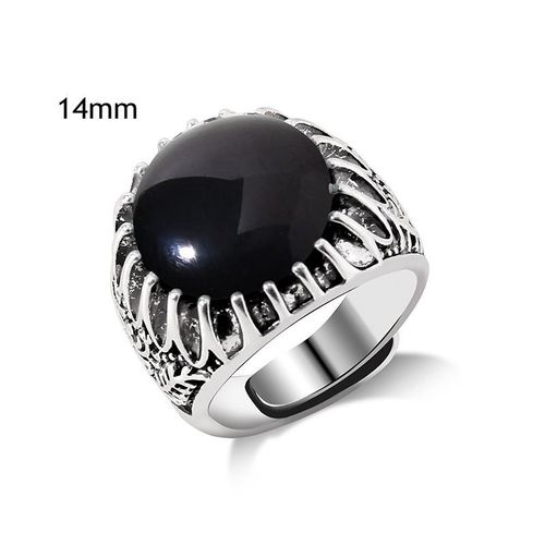 Bague Vintage En Pierre Naturelle D'aventurine, Grand Cabochon Ouvert, Ajustable, Bijoux Pour Homme Et Femme