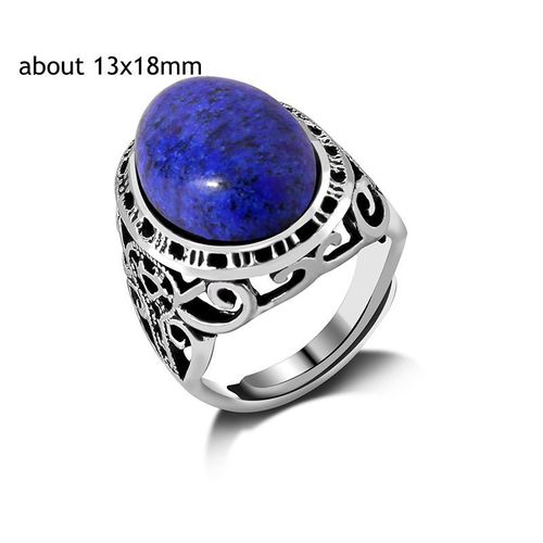 Bague Vintage En Pierre Naturelle D'aventurine, Grand Cabochon Ouvert, Ajustable, Bijoux Pour Homme Et Femme