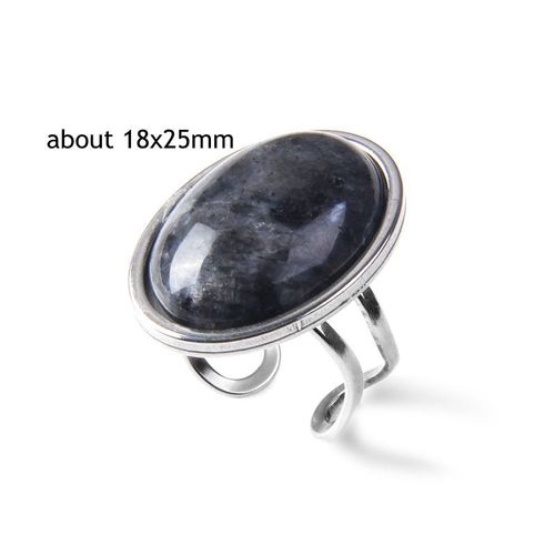 Bague Vintage En Pierre Naturelle D'aventurine, Grand Cabochon Ouvert, Ajustable, Bijoux Pour Homme Et Femme