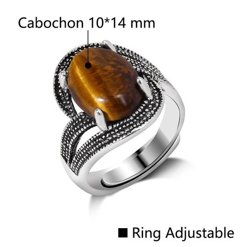 Bagues Réglables En Pierre Naturelle Pour Homme Et Femme, Vintage, Reiki, Guérison, Charme, Bijoux Tribaux, Ixbohème, 1 Pièce