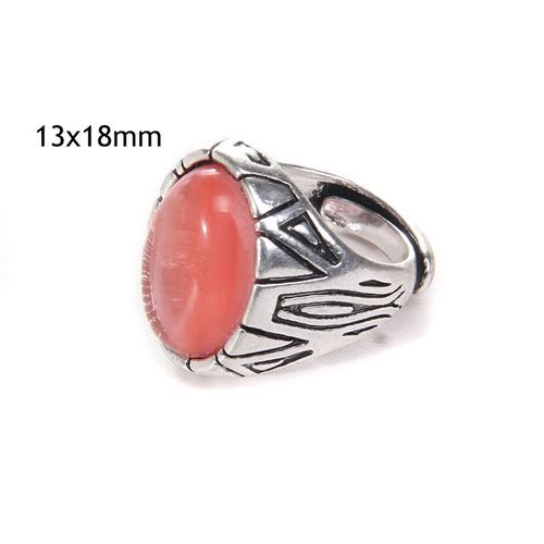 Bague Vintage En Pierre Naturelle D'aventurine, Grand Cabochon Ouvert, Ajustable, Bijoux Pour Homme Et Femme