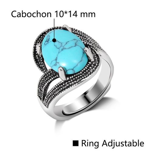 Bagues Réglables En Pierre Naturelle Pour Homme Et Femme, Vintage, Reiki, Guérison, Charme, Bijoux Tribaux, Ixbohème, 1 Pièce